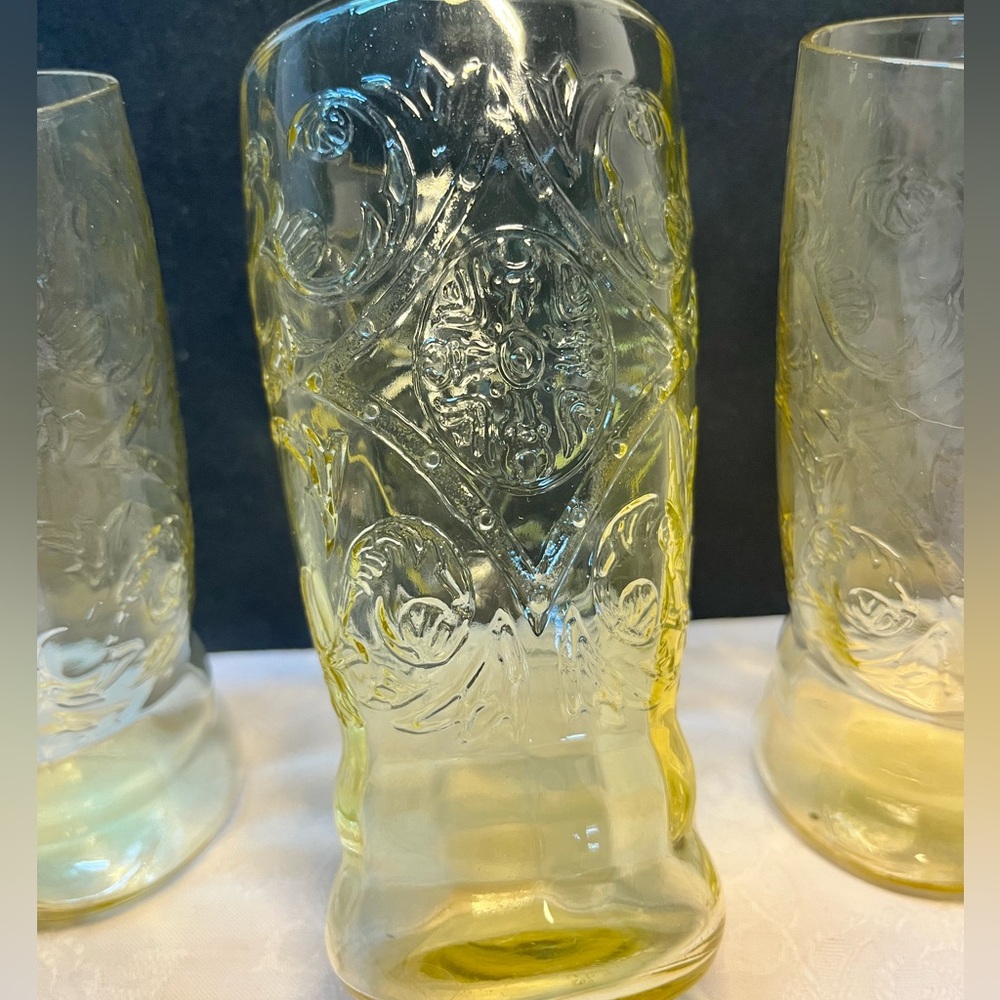 Vintage Madrid Amber Tumblers Set of 3 Federal Glass 1932-1939 Depression Glass